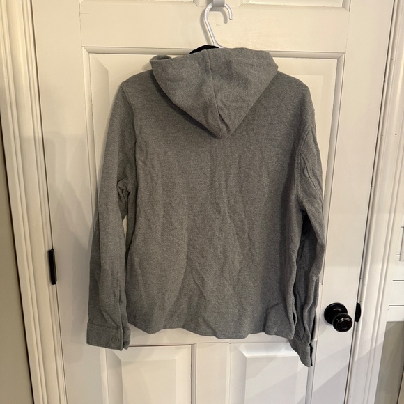 Vince Gray Cotton Button Up Hooded Long Sleeve Shirt Jacket - 31928 - Picture 8 of 12